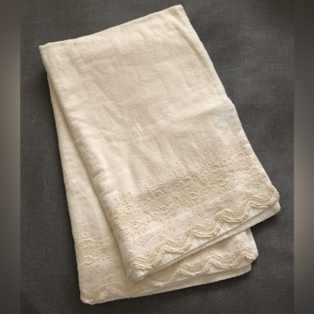 Vintage Cream Cotton Flannel Pillow Cases